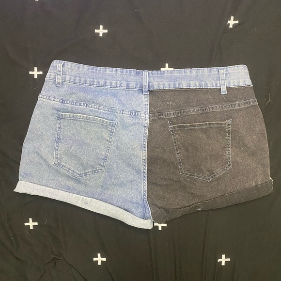 Color block jean shorts! - Picture 6 of 7